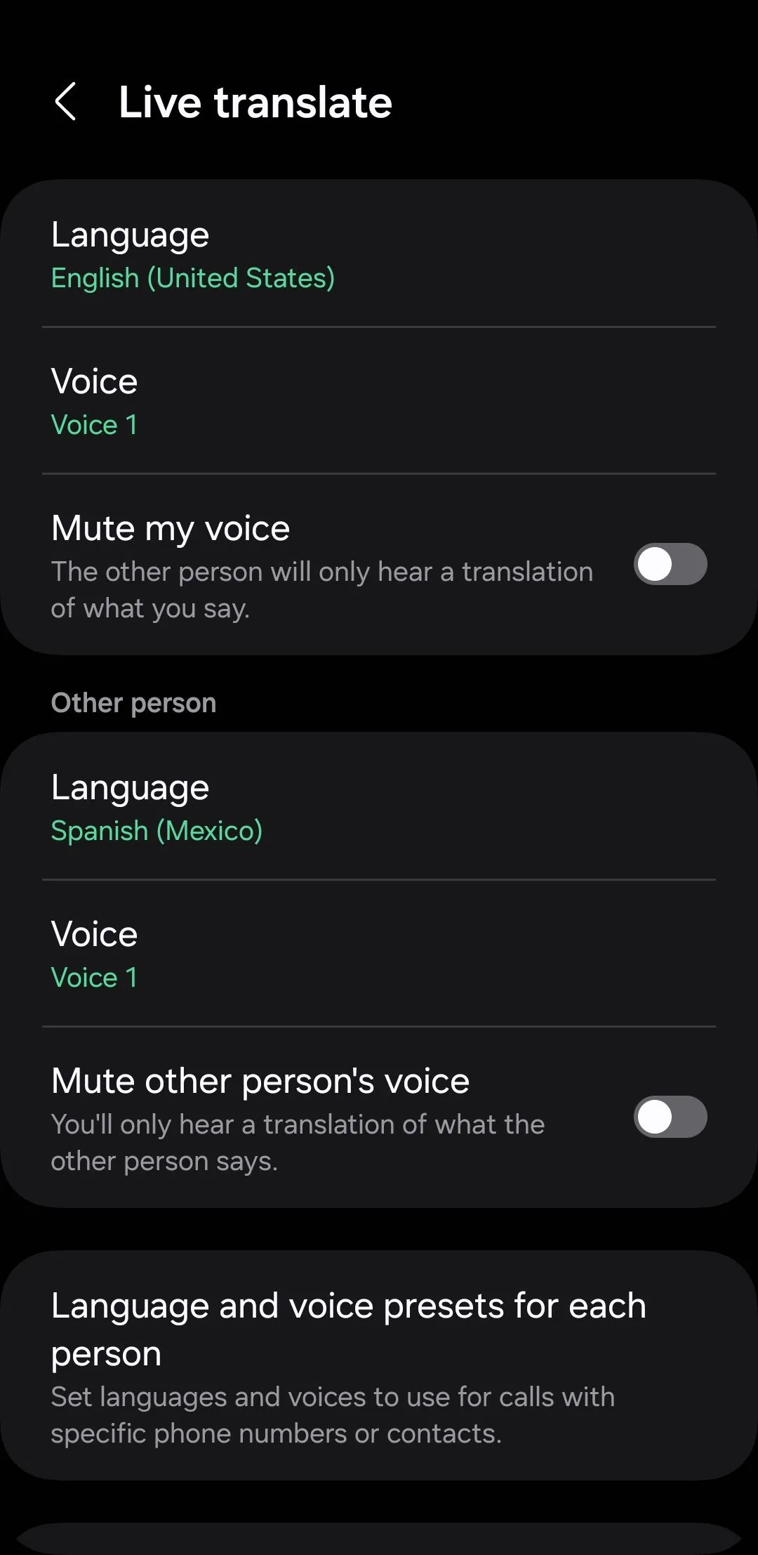 Thiết lập cài đặt Dịch trực tiếp Live Translate cho cuộc gọi trên điện thoại Samsung