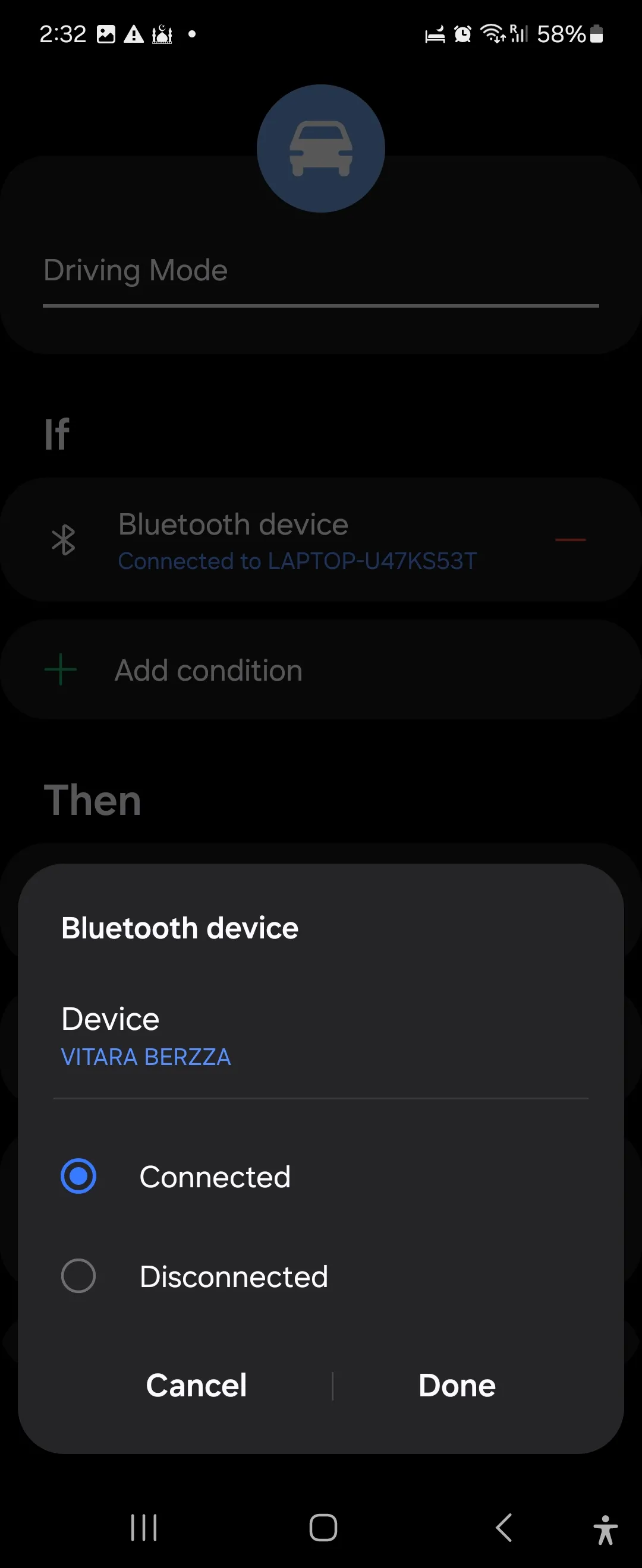 Thiết lập thói quen chế độ lái xe tự động với Bixby Routines trên Samsung Galaxy