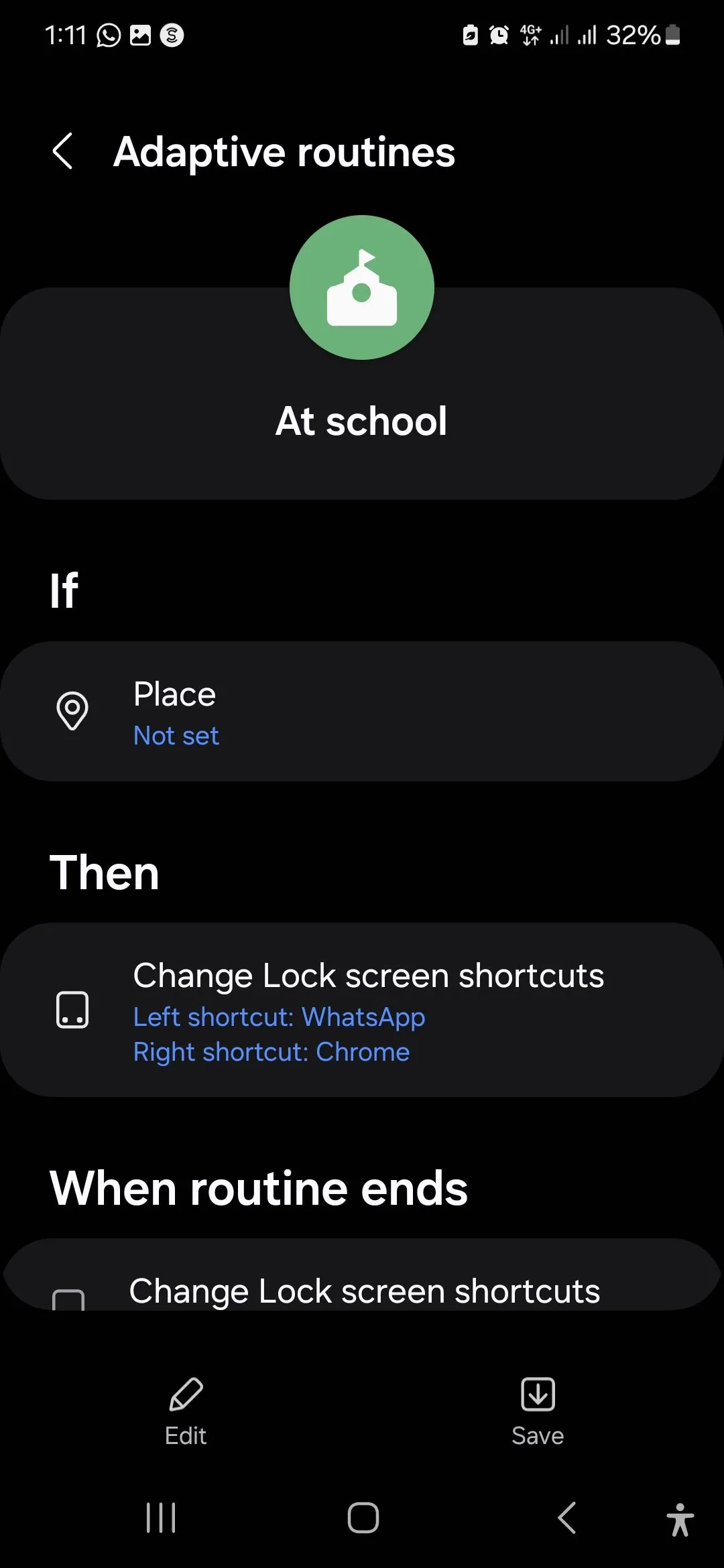 Thói quen cài đặt sẵn &quot;Khi ở trường&quot; (At School) trong ứng dụng Samsung Modes và Routines