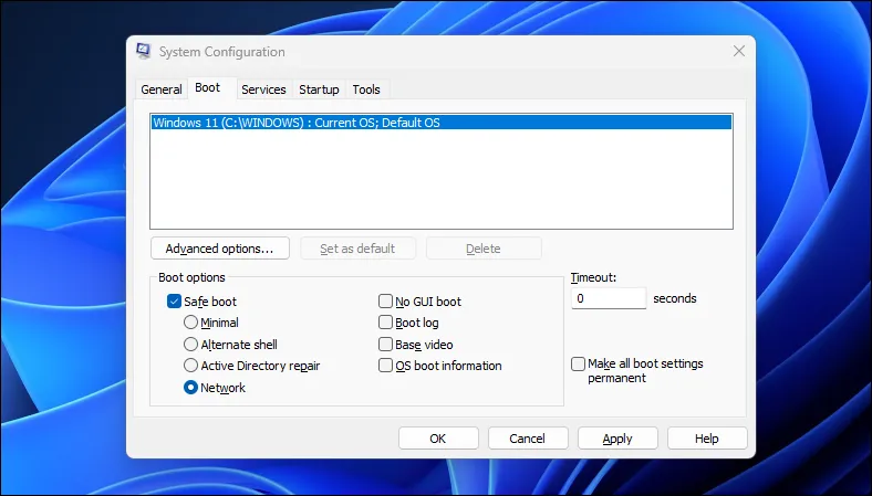 Tiện ích Cấu hình Hệ thống (MSConfig) trên Windows 11 giúp quản lý các cài đặt khởi động