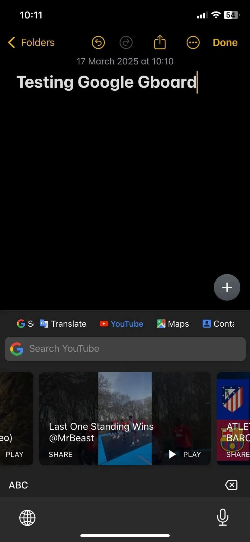 Tiện ích mở rộng YouTube hiển thị video gợi ý trên Gboard