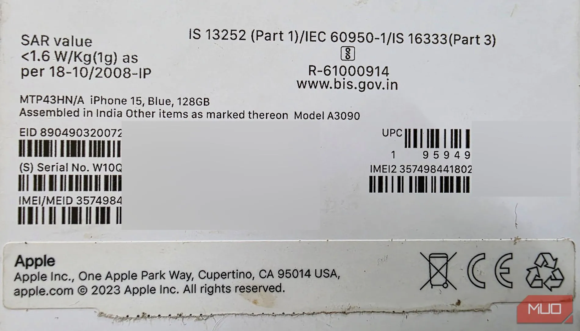 Tìm thông tin IMEI iPhone trên hộp sản phẩm