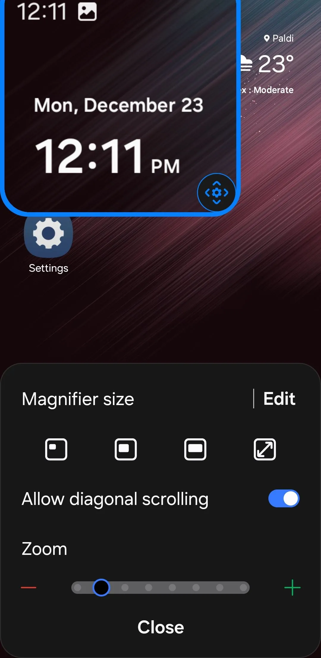 Tính năng phóng to màn hình trên điện thoại Android