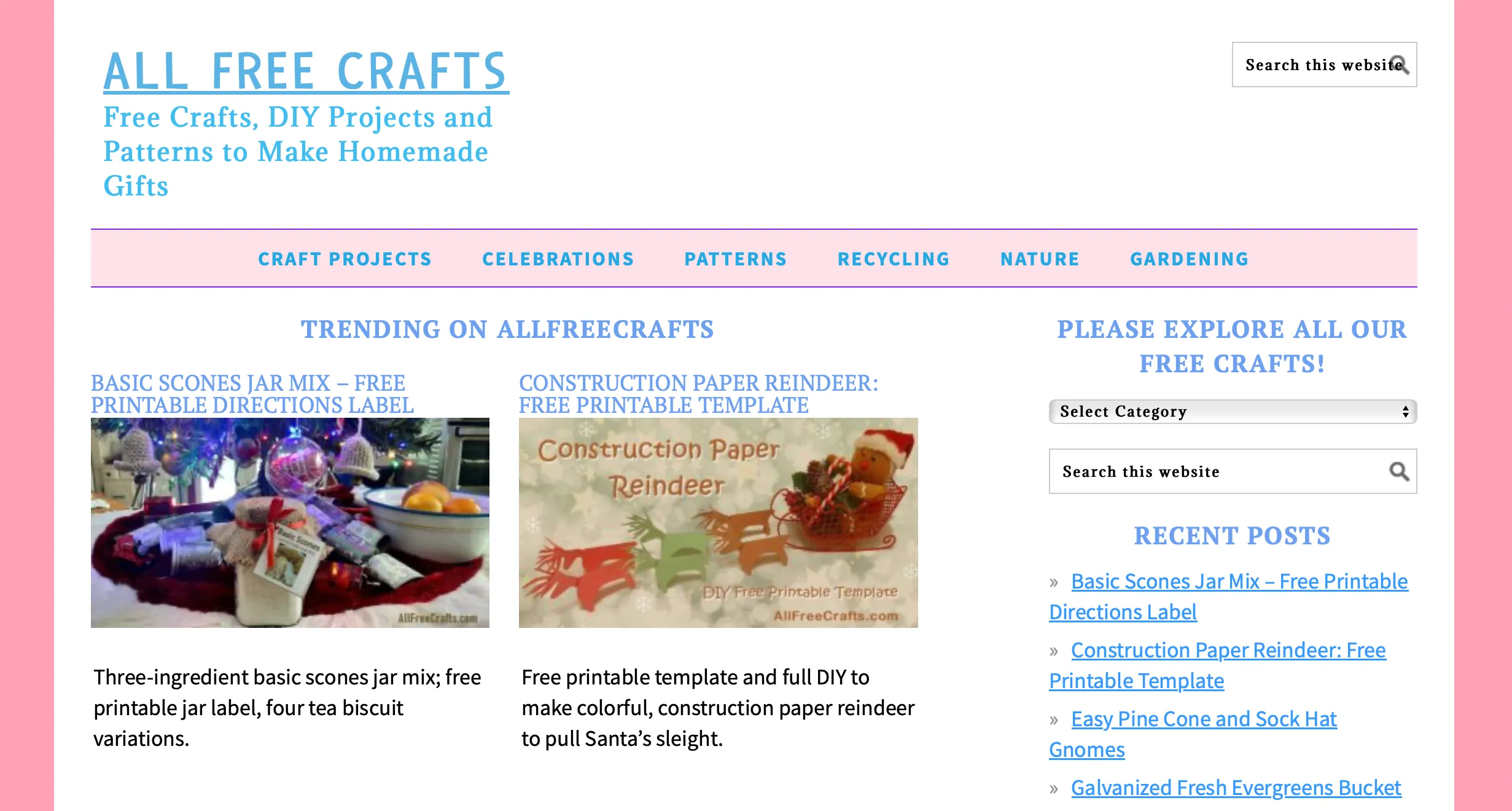 Trang chủ All Free Crafts với các ý tưởng thủ công như lọ bánh scone và tuần lộc giấy