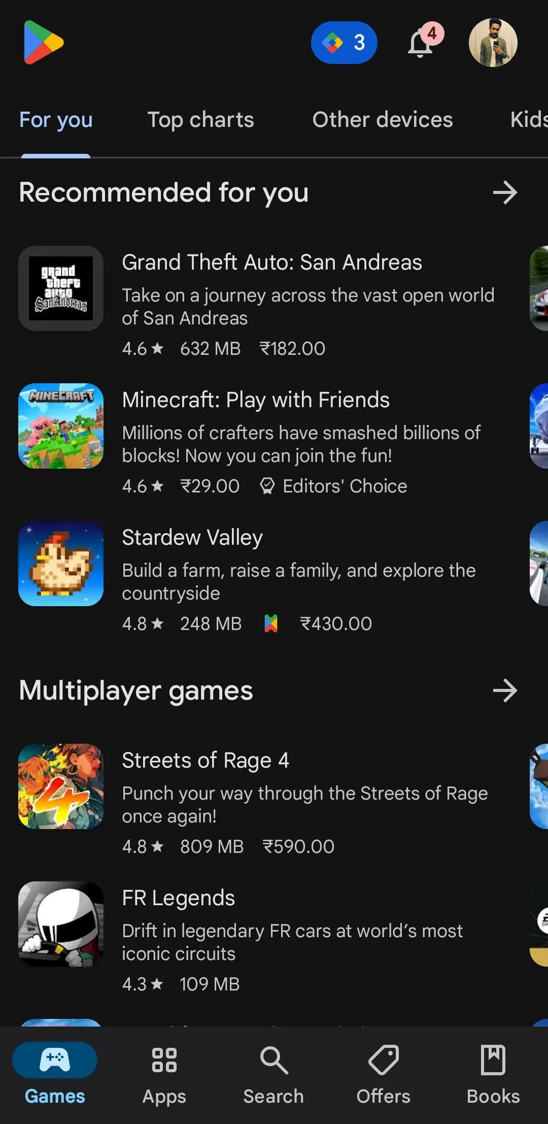Trang chủ Google Play Store trên Android