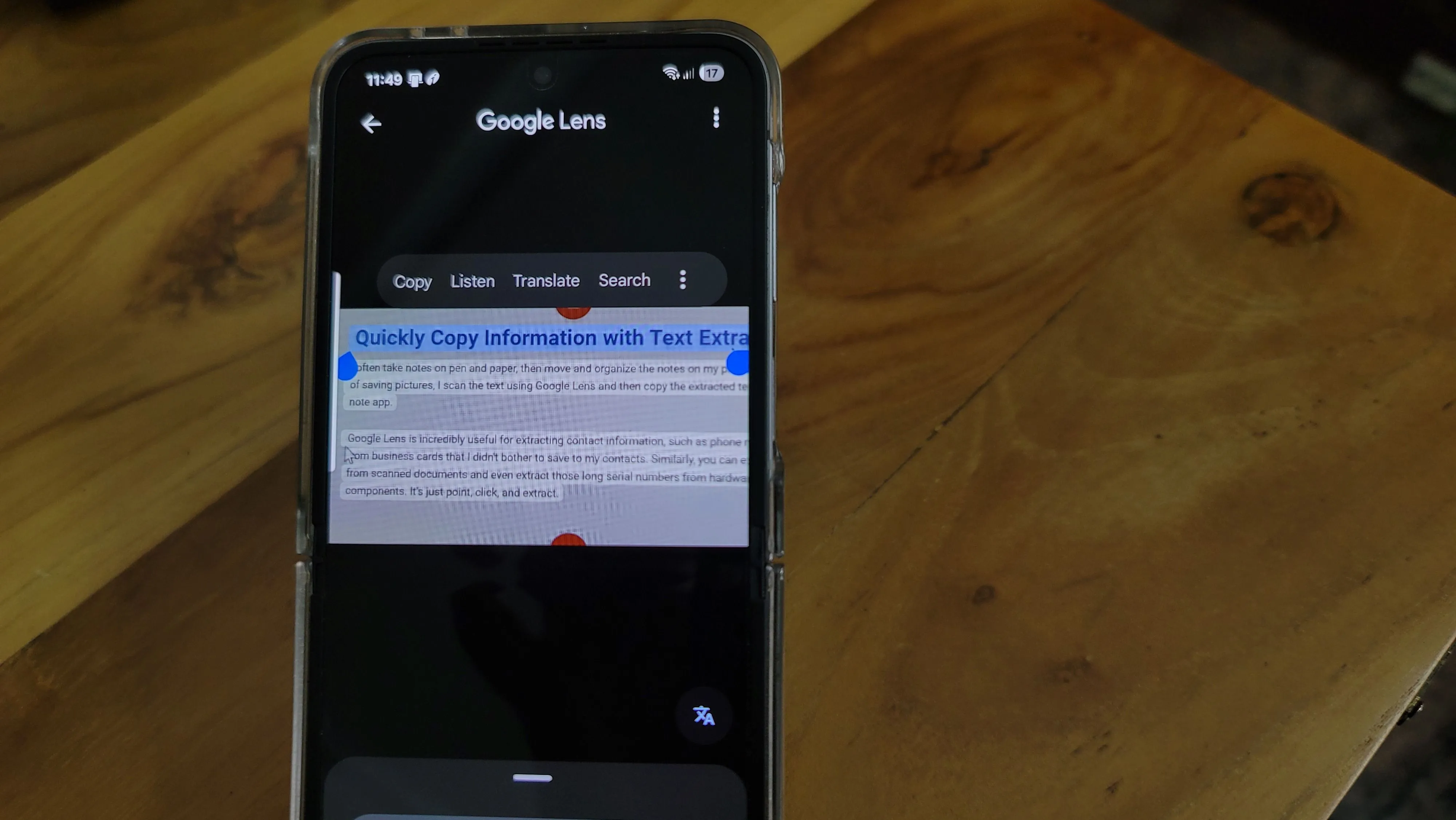 Trích xuất văn bản từ hình ảnh bằng Google Lens