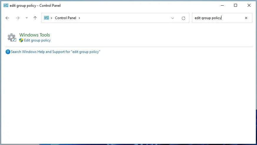 Truy cập Group Policy Editor từ Control Panel