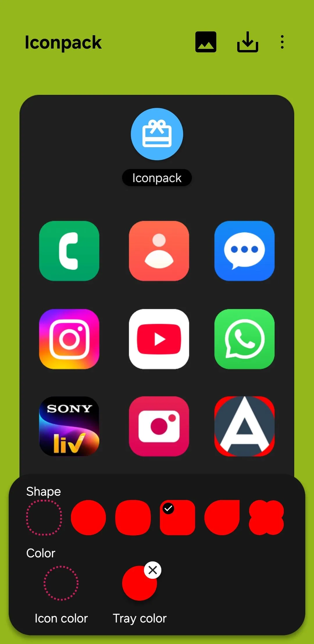 Tùy chỉnh hình dạng biểu tượng ứng dụng trong module Theme Park của Good Lock trên điện thoại Samsung Galaxy.