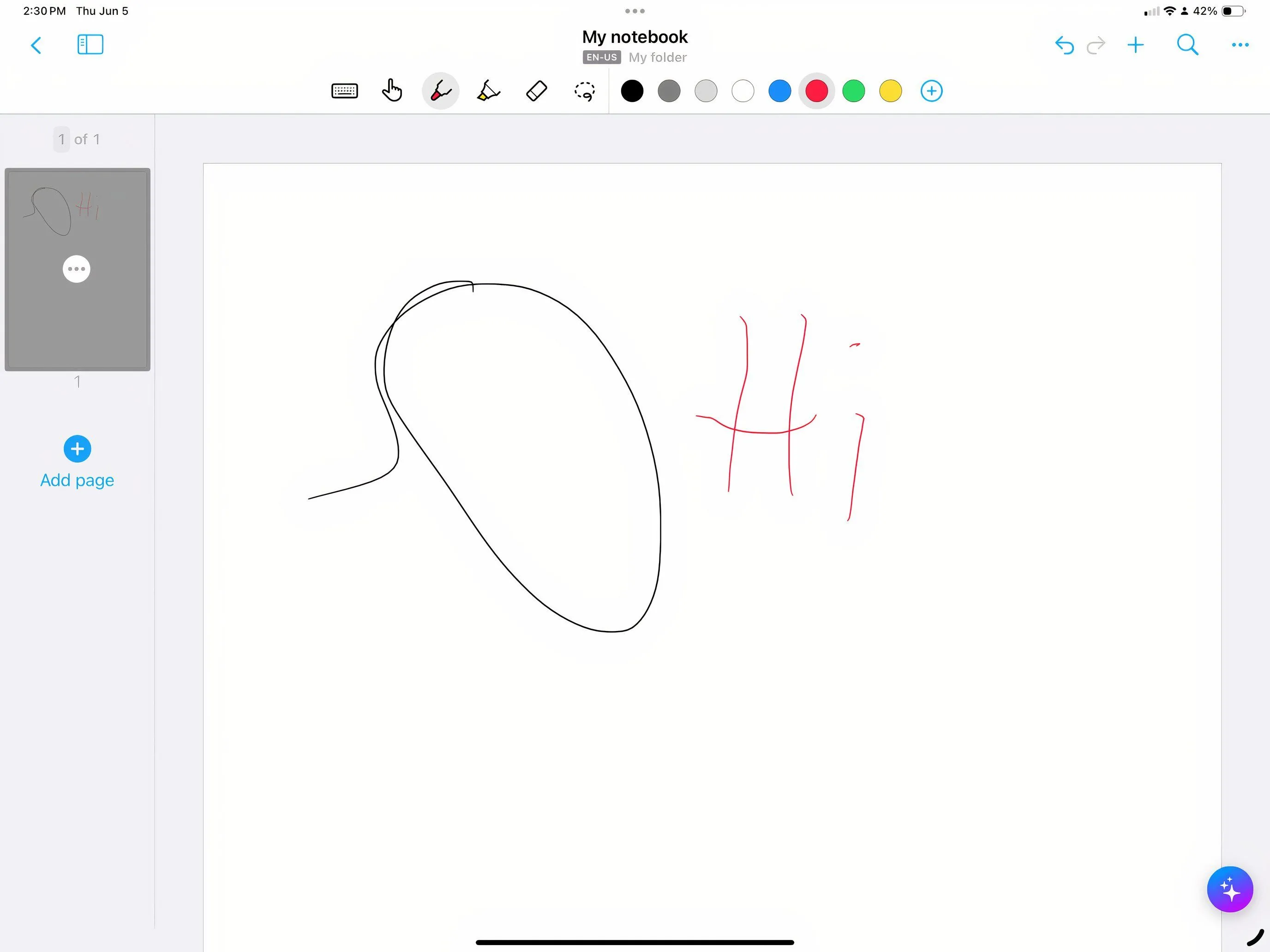 Ứng dụng ghi chú Nebo trên màn hình iPad hiển thị tính năng chuyển đổi chữ viết tay