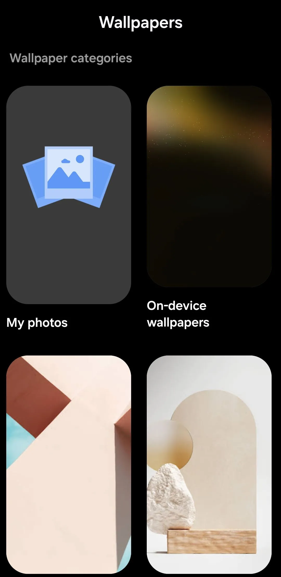 Ứng dụng Google Wallpapers cung cấp kho hình nền chất lượng cao cho Android