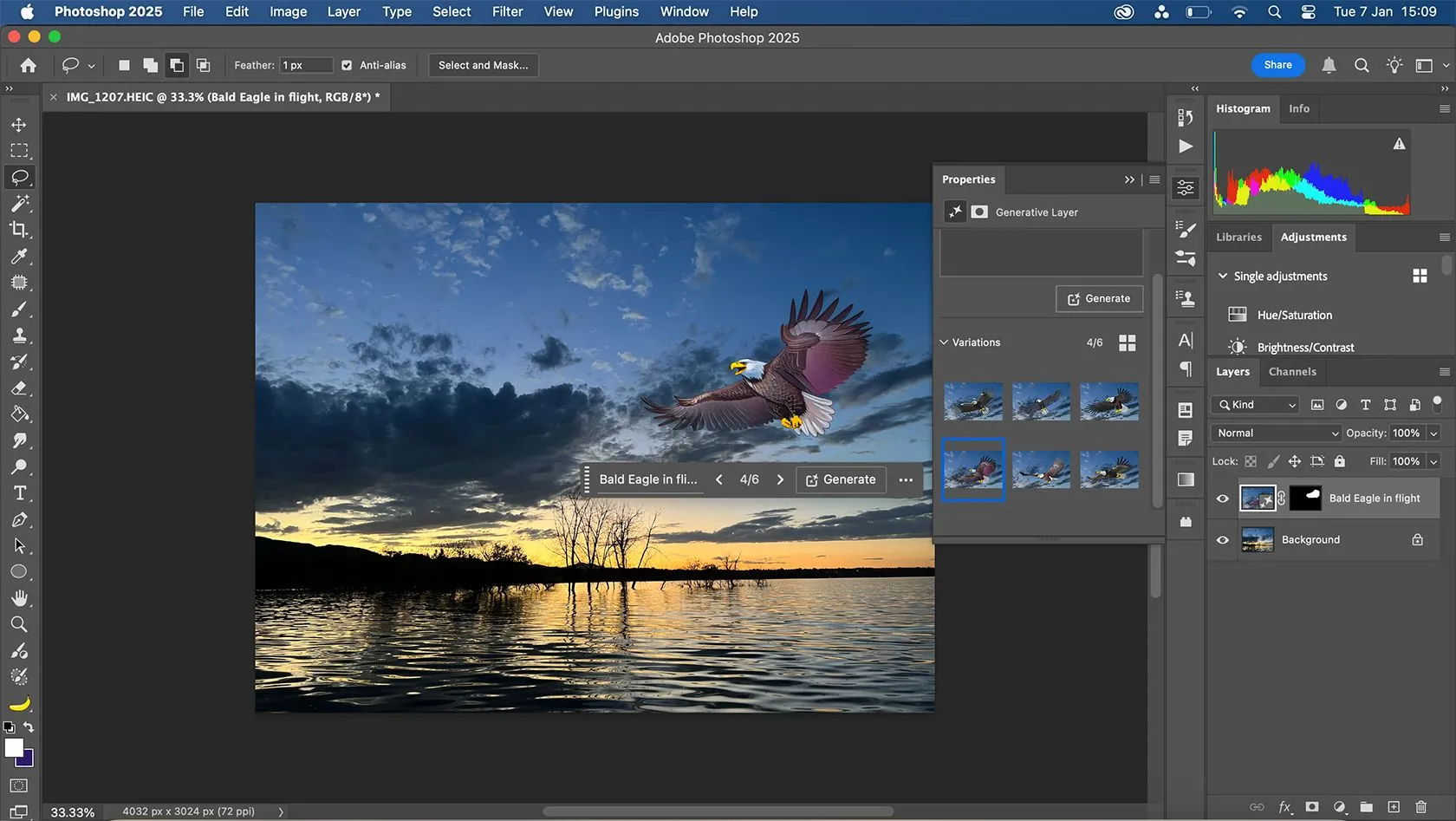 Ví dụ hình ảnh được tạo bằng AI tạo sinh (Generative AI) của Photoshop, minh họa khả năng thêm yếu tố mới vào ảnh