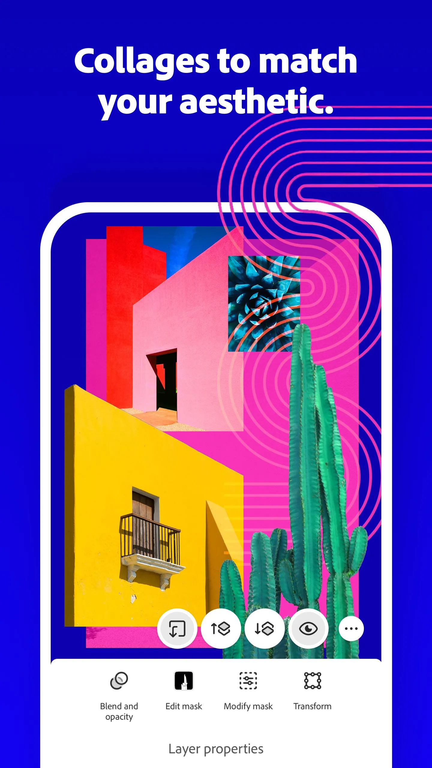 Ví dụ về cách tạo ảnh cắt dán (collage) chuyên nghiệp bằng Adobe Photoshop Mobile, thể hiện sự linh hoạt trong sắp xếp bố cục.